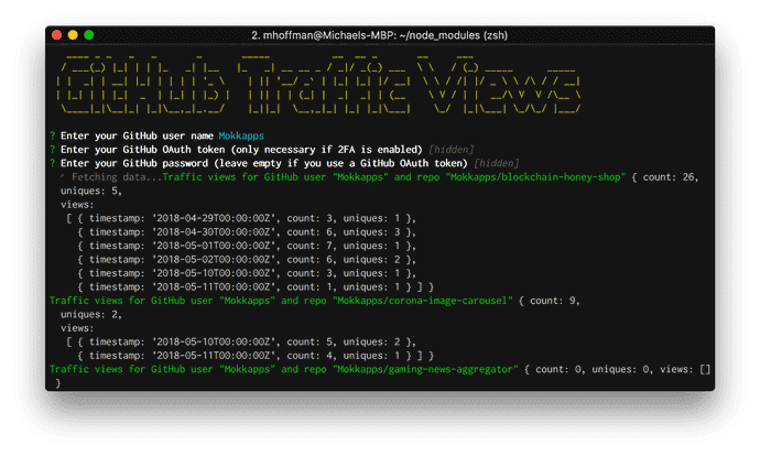 My First NPM Package: github-traffic-cli